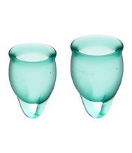 Cupa menstruala, Satisfyer Feel Confident, culoare verde, 1 cutie x 2 buc