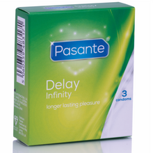 Prezervative PASANTE - Delay Infinity, impotriva ejacularii,  1 cutie x 3 buc
