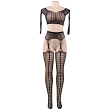 Lenjerie bodystocking Queen Linjerie, model H3254, negru, S/L