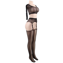 Lenjerie bodystocking Queen Linjerie, model H3254, negru, S/L