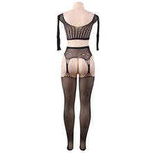 Lenjerie bodystocking Queen Linjerie, model H3254, negru, S/L
