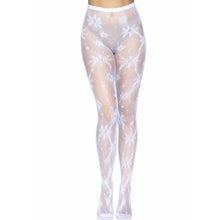 Dresuri tip plasa cu fulgi de zapada, Leg Avenue, model 1411, alb, marime universala