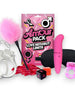 Set erotic AMOUR PACK Love Without Limits, cu stimulator, inel pentru penis vibrator, mască, cătușe, zaruri, pană pentru stimulare și petale, pentru cupluri
