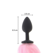 Plug anal Taboom - Glow In the Dark, cu coada de unicorn fosforescenta cu led, 2.8 cm