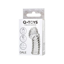 Manșon pentru deget A-TOYS Dale, texturat, cu striații, pentru stimularea punctului G, din TPE, transparent, 8.5 cm