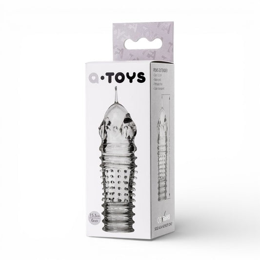 Manșon pentru penis A-TOYS Baldi, pentru îngroșare și stimulare intensă, texturat, cu striații, transparent, 15 cm