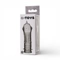 Manșon pentru penis A-TOYS Dond, pentru îngroșare și stimulare intensă, texturat, cu striații, transparent, 14.5 cm