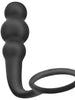 Plug anal cu inel pentru penis ADDICTED TOYS Anal Plug with Ring Model 1, diametre 2.4 - 3 cm, din silicon, negru