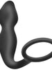 Plug anal cu inel pentru penis ADDICTED TOYS Anal Plug with Ring Model 2, diametre 2.7 - 3 cm, din silicon, negru