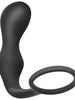Plug anal cu inel pentru penis ADDICTED TOYS Anal Plug with Ring Model 3, diametre 2.8 - 3 cm, din silicon, negru