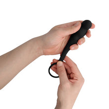 Plug anal cu inel pentru penis ADDICTED TOYS Anal Plug with Ring Model 4, diametre 2.7 - 3.2 cm, din silicon, negru