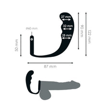 Plug anal cu inel pentru penis ADDICTED TOYS Anal Plug with Ring Model 4, diametre 2.7 - 3.2 cm, din silicon, negru