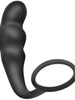 Plug anal cu inel pentru penis ADDICTED TOYS Anal Plug with Ring Model 4, diametre 2.7 - 3.2 cm, din silicon, negru