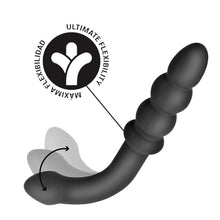 Plug anal ADDICTED TOYS Dual Ended Massager, lungime 16.5 cm, diametre 2.3 - 3 cm, din silicon flexibil, negru