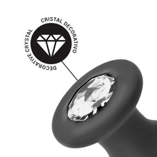 Plug anal ADDICTED TOYS Jewel Anal Plug M, bază cu cristal, lungime 10.4 cm, diametru 3.4 cm (mediu), din silicon, negru
