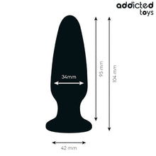 Plug anal ADDICTED TOYS Jewel Anal Plug M, bază cu cristal, lungime 10.4 cm, diametru 3.4 cm (mediu), din silicon, negru
