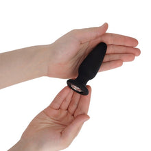 Plug anal ADDICTED TOYS Jewel Anal Plug M, bază cu cristal, lungime 10.4 cm, diametru 3.4 cm (mediu), din silicon, negru