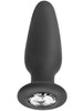 Plug anal ADDICTED TOYS Jewel Anal Plug M, bază cu cristal, lungime 10.4 cm, diametru 3.4 cm (mediu), din silicon, negru