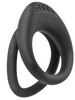Inel dublu pentru penis ADDICTED TOYS Textured Double Cock Ring, texturat pentru stimulare intensă, 3.7 - 4.5 cm, negru