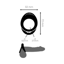 Inel dublu pentru penis ADDICTED TOYS Textured Double Cock Ring, texturat pentru stimulare intensă, 3.7 - 4.5 cm, negru