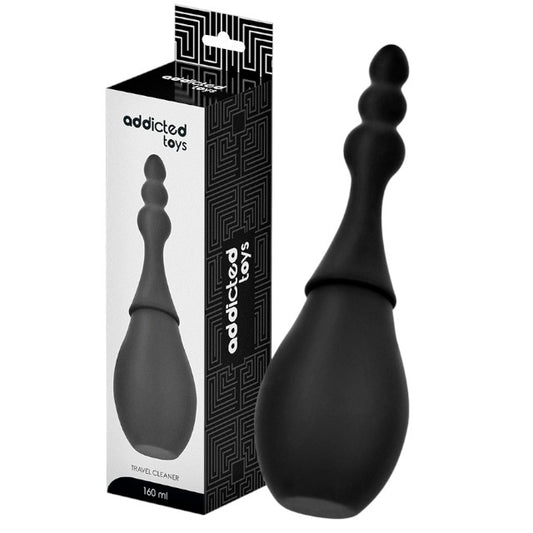 Duș anal ADDICTED TOYS Travel Cleaner Model 4, capacitate 160 ml, compact și ușor de folosit, din silicon moale, negru