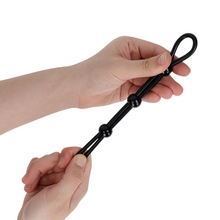 Inel triplu pentru penis ADDICTED TOYS Triple Lasso Cock Tie, din silicon flexibil și ajustabil, negru