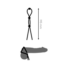 Inel triplu pentru penis ADDICTED TOYS Triple Lasso Cock Tie, din silicon flexibil și ajustabil, negru