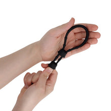 Inel dublu pentru penis ADDICTED TOYS Adjustable Cock Tie, din silicon flexibil și ajustabil, negru