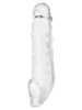 Manșon pentru penis ADDICTED TOYS Extend Your Penis Length M, pentru extensie și îngroșare, design cu puncte, 21 cm, transparent