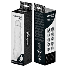 Manșon pentru penis ADDICTED TOYS Extend Your Penis Length M, pentru extensie și îngroșare, design cu puncte, 21 cm, transparent