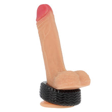 Inel pentru penis ADDICTED TOYS Extra Thick Cock Ring, design în formă de anvelopă, diametru 2.8 cm, negru