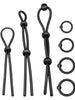 Set 7 inele pentru penis ADDICTED TOYS Flexible Cock Ring Set, pentru susținerea erecțiilor, din silicon, culoare negru