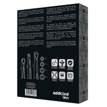 Set 7 inele pentru penis ADDICTED TOYS Flexible Cock Ring Set, pentru susținerea erecțiilor, din silicon, culoare negru