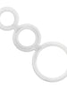 Set 3 inele pentru penis conectate ADDICTED TOYS Rings Set, din TPR, diametre progesive 2.8 - 5 cm, alb transparent