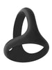Inel triplu pentru penis ADDICTED TOYS Triple Cock Ring, din silicon, diametru 4.5 - 5.2 cm, negru