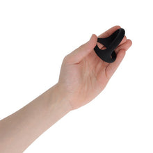 Inel triplu pentru penis ADDICTED TOYS Triple Cock Ring, din silicon, diametru 4.5 - 5.2 cm, negru