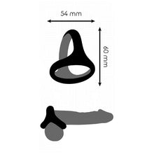 Inel triplu pentru penis ADDICTED TOYS Triple Cock Ring, din silicon, diametru 4.5 - 5.2 cm, negru