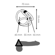 Set 3 inele pentru penis conectate ADDICTED TOYS Triple Cock Ring, din silicon, diametre 4.5 - 6 cm, negru