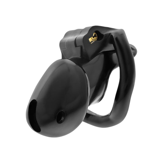 Cușcă pentru penis ADDICTED TOYS Midnight Cells, pentru castitate bărbați, cu 4 inele pentru penis, culoare negru, diamentru 31 mm