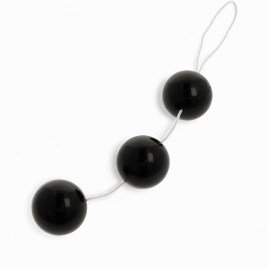Bile anale ADDICTED TOYS Chinese Balls, din material premium ABS, cu inel pentru extracție, lungime 15 cm, diametru 3.8 cm, culoare negru