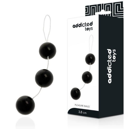 Bile anale ADDICTED TOYS Pleasure Balls, din material premium ABS, cu inel pentru extracție, lungime 15 cm, diametru 3.6 cm, culoare negru