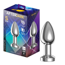 Vibrator anal AFTERDARK Dimpor Vibrating Plug, 10 funcții de vibrație, lungime 7.6 cm, diametru 2.8 cm (mărime S), argintiu