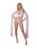 Lenjerie sexy teddy ALLURE Crazy in Love, body cu mâneci diafane din plasă, culoarea roz, mărime universală