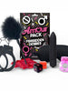 Set erotic AMOUR PACK Forbidden Desire, cu stimulator, inel pentru penis vibrator, mască, cătușe, zaruri, pană pentru stimulare și petale, pentru cupluri