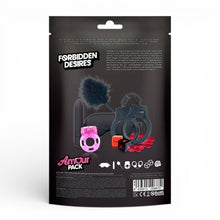Set erotic AMOUR PACK Forbidden Desire, cu stimulator, inel pentru penis vibrator, mască, cătușe, zaruri, pană pentru stimulare și petale, pentru cupluri