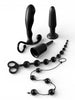 Kit 5 jucării anale ANAL FANTASY ELITE Beginner Fantasy Kit , cu plug anal, stimulator prostată, bile progresive, rozariu și sondă anală, culoare negru