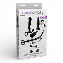 Kit 5 jucării anale ANAL FANTASY ELITE Beginner Fantasy Kit , cu plug anal, stimulator prostată, bile progresive, rozariu și sondă anală, culoare negru
