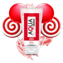 Lubrifiant cu aromă AQUA TRAVEL Lollipop, pe bază de apă, cu gust delicios de acadea, 50 ml