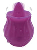 Stimulator clitoris HAPPY MEETING - Rose with Tongue, cu funcție de simulare sex oral, 10 funcții de vibrație, în formă de trandafir, culoarea mov