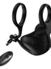 Inel dublu pentru penis ARMONY Manta Scrotum Vibrator, cu vibrator pentru testicule și telecomandă, 9 funcții de vibrație, negru